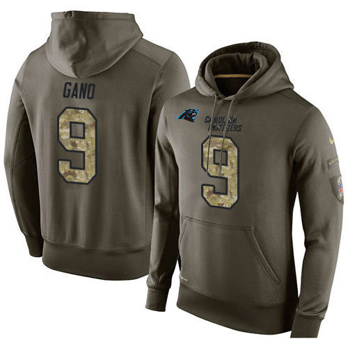 NFL Nike Carolina Panthers #9 Graham Gano Green Salute To Service Men's Pullover Hoodie